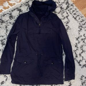 Vintage navy blue cotton anorak hoodie